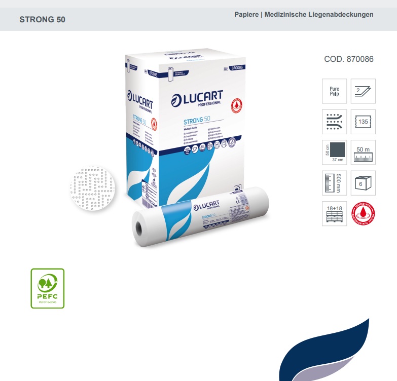 Lucart Professional Strong 50 – Premium Ärztekrepp (6 Rollen)