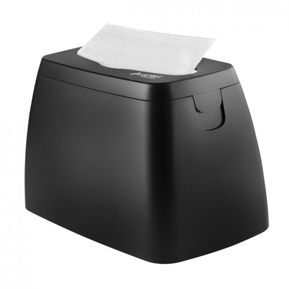 schwarzer Serviettenspender, Lucart, für Tisch und Theke geeignet