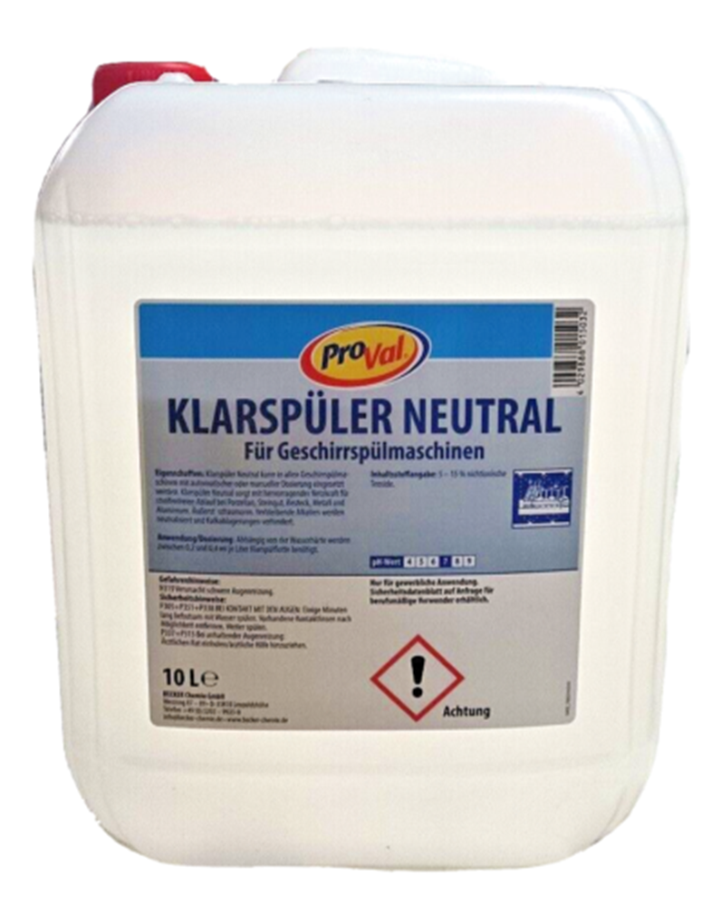 Profi Klarspüler für Gewerbe- & Haushaltsspülmaschinen – 10 Liter Kanister