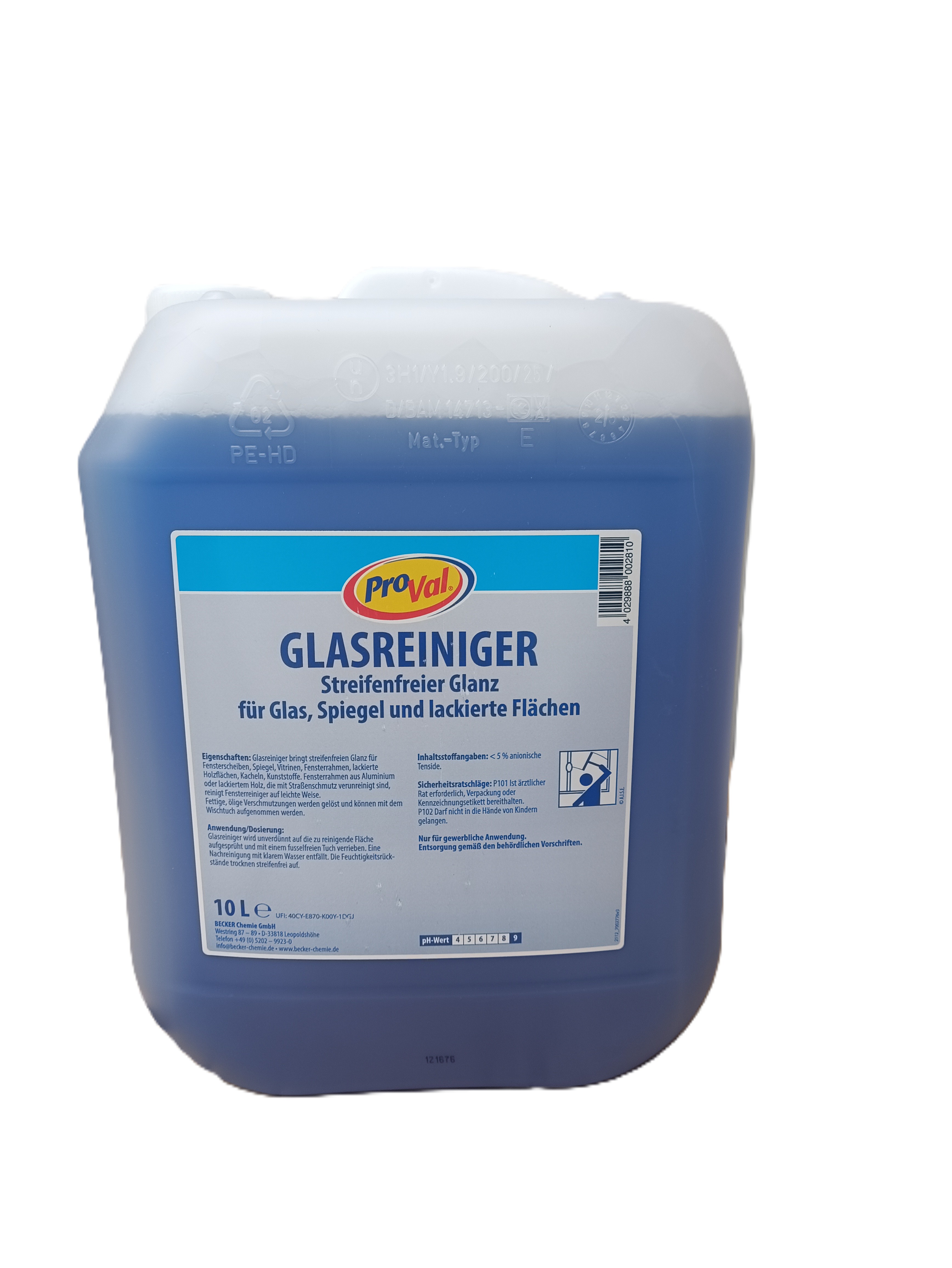 Fensterreiniger & Glasreiniger 10L – Vorratspack für Glas, Spiegel & Lackflächen