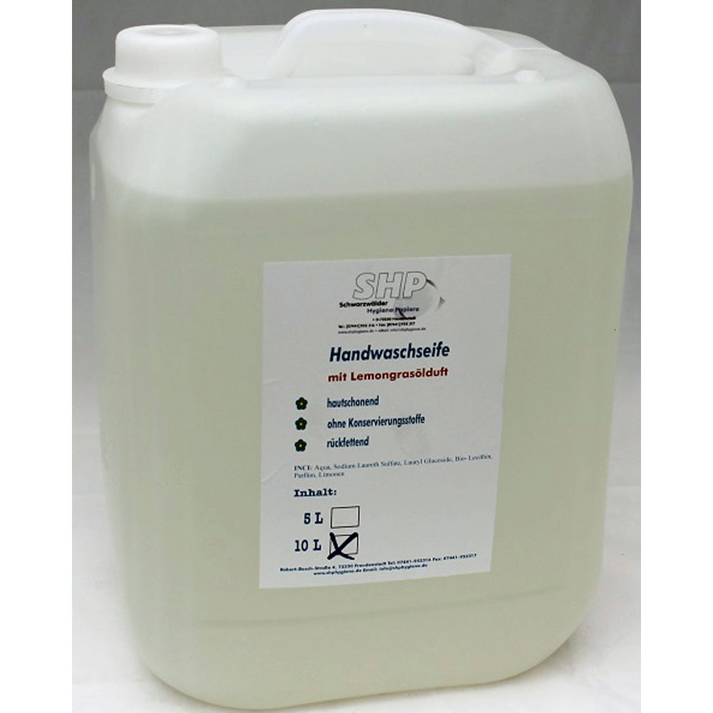 flüssige Seife für Spender im 10 L Kanister mit Lemongras Öl Duft