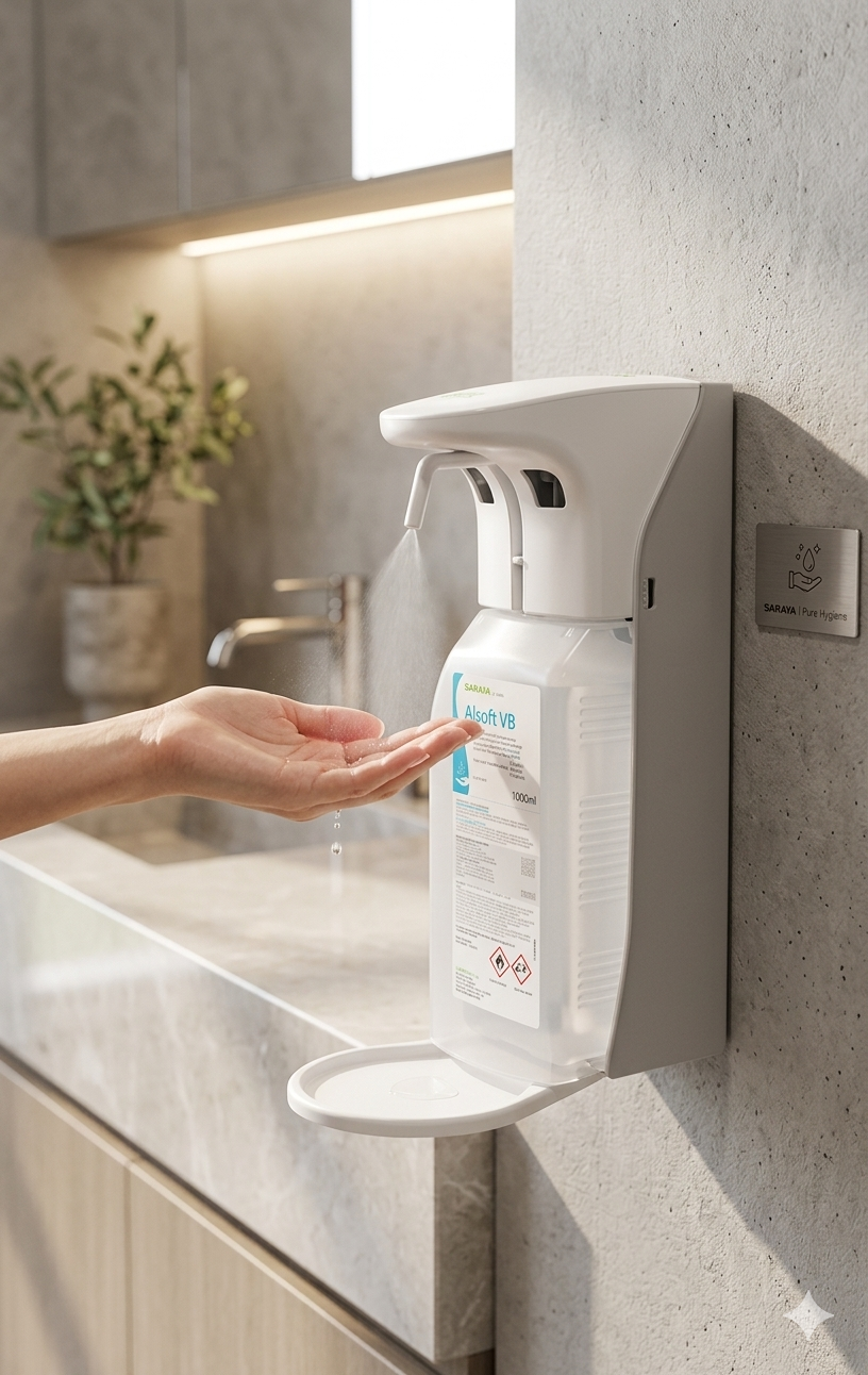 Saraya ADS-500/1000 Universal-Sensorspender – Berührungslose Hygiene für Euroflaschen