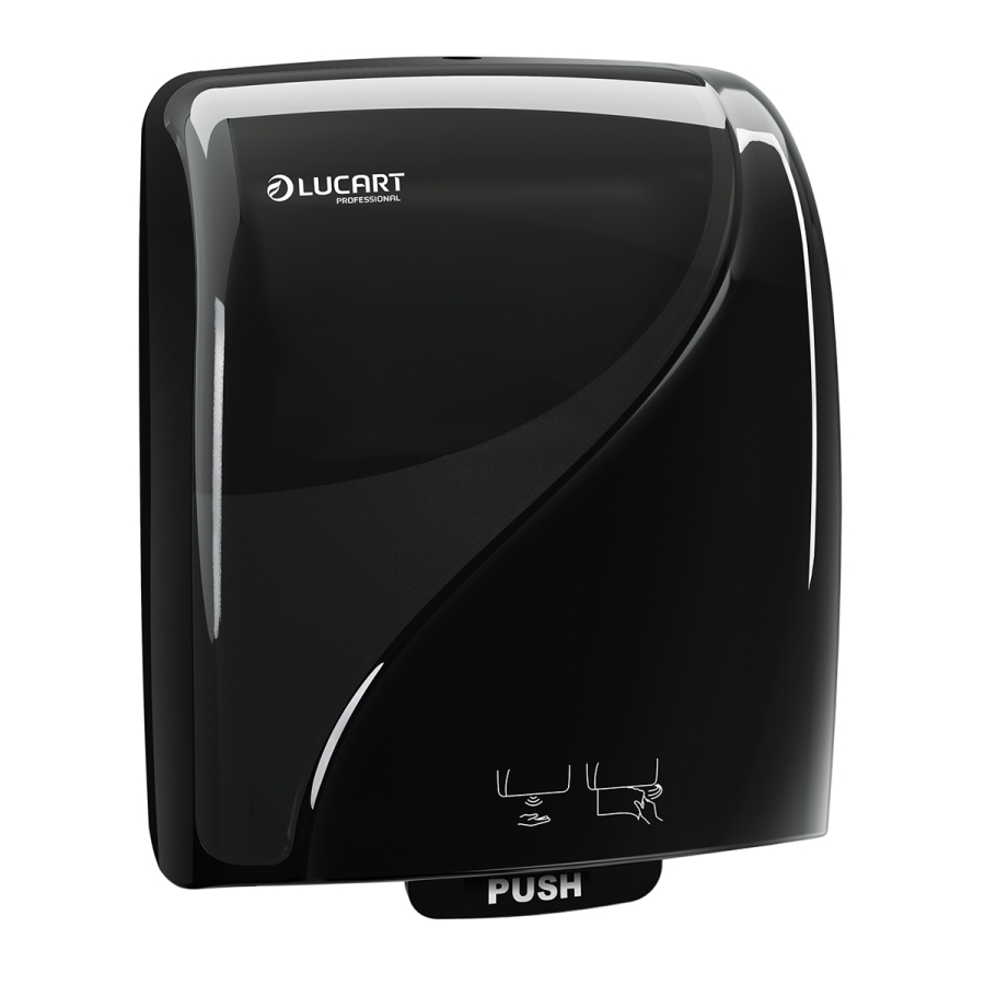 Lucart Identity No-Touch Sensor-Spender – Berührungslose Hygiene für Handtuchrollen (Schwarz)