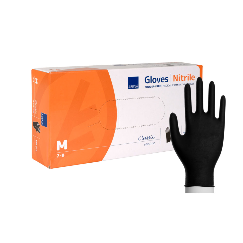 Einweg Handschuhe Untersuchungshandschuhe schwarz Nitril ohne Latex Gr. M