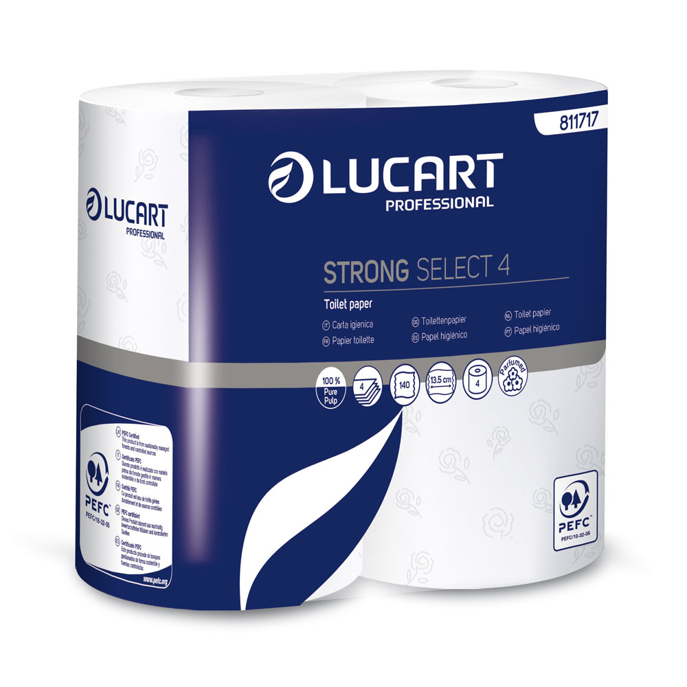 Zellstoff, 4- lagiges Toilettenpapier, Strong Select 4, Lucart