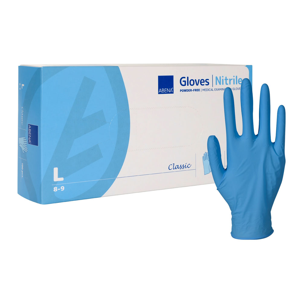 Einweg Handschuhe Untersuchungshandschuhe Blau Nitril ohne Lates Gr. L