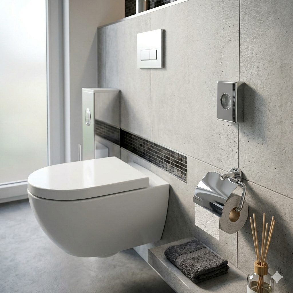 Hygienebeutelspender Silber Chrom-Optik – Spenderbox für Damenhygienebeutel – Wandmontage