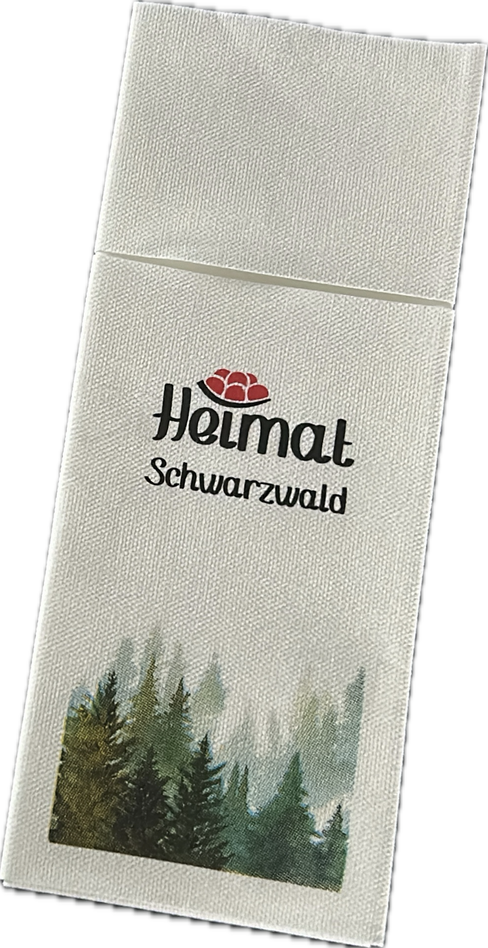 260 Stück Bestecktaschen, Bio Duniletto slim, weiß MOTIV Schwarzwald Heimat, 40 x 33 cm