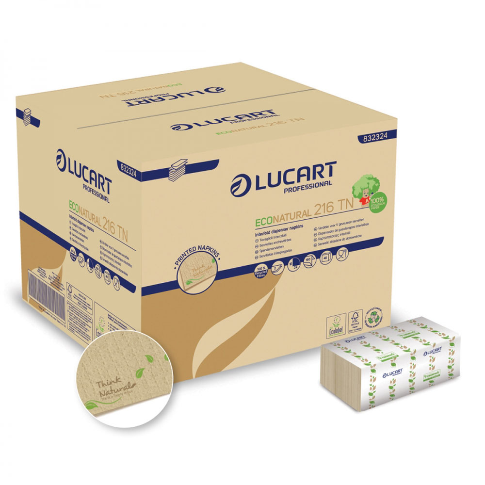 Lucart Eco Natural 832324 Interfoldservietten Spenderservietten aus recycling