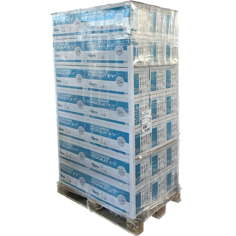 Palette Falthandtuch Papier v-Falz recycling Papierhandtücher 25x23 cm / 25x10 cm