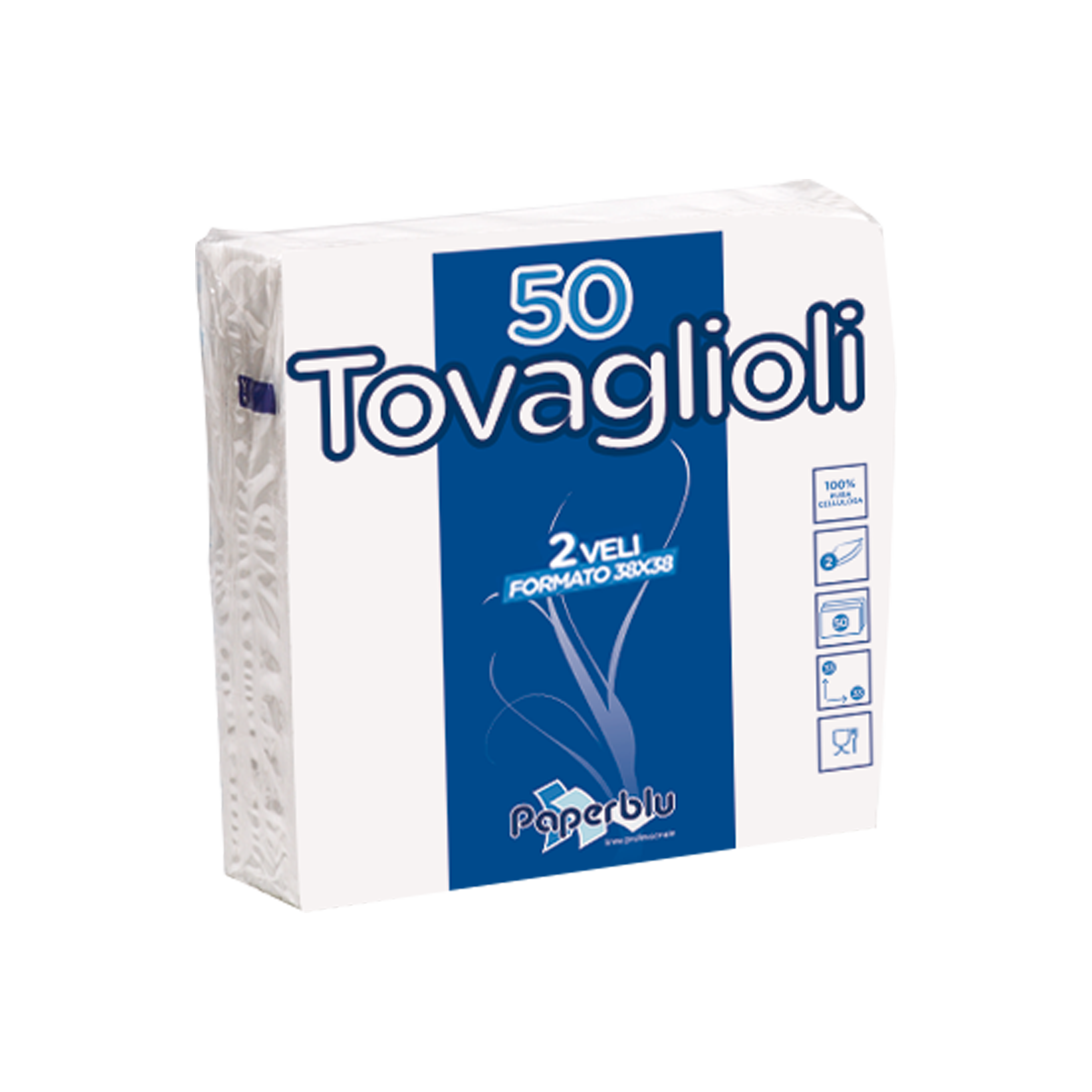 Premium Papierservietten Weiß – 38 x 38 cm, 2-lagig (2.400 Stück)