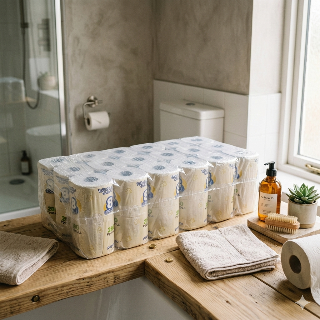 paperdi Eco Green Toilettenpapier – 64 Rollen, 3-lagig, 250 Blatt / Rolle