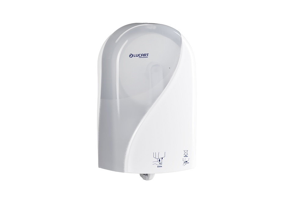 Lucart Professional, Einzelblatt Auto-Cut Toilettenpapierspender, weiß