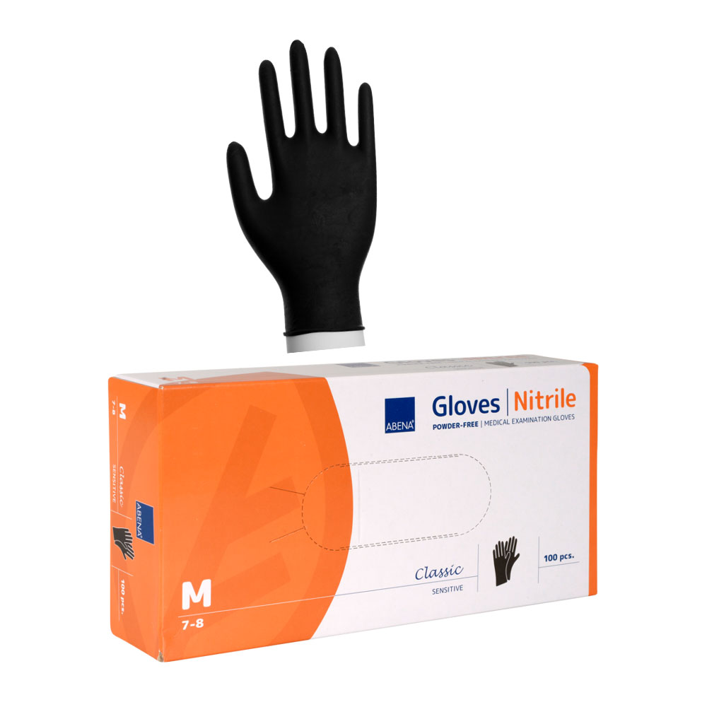 Einweg Handschuhe Untersuchungshandschuhe schwarz Nitril ohne Latex Gr. M