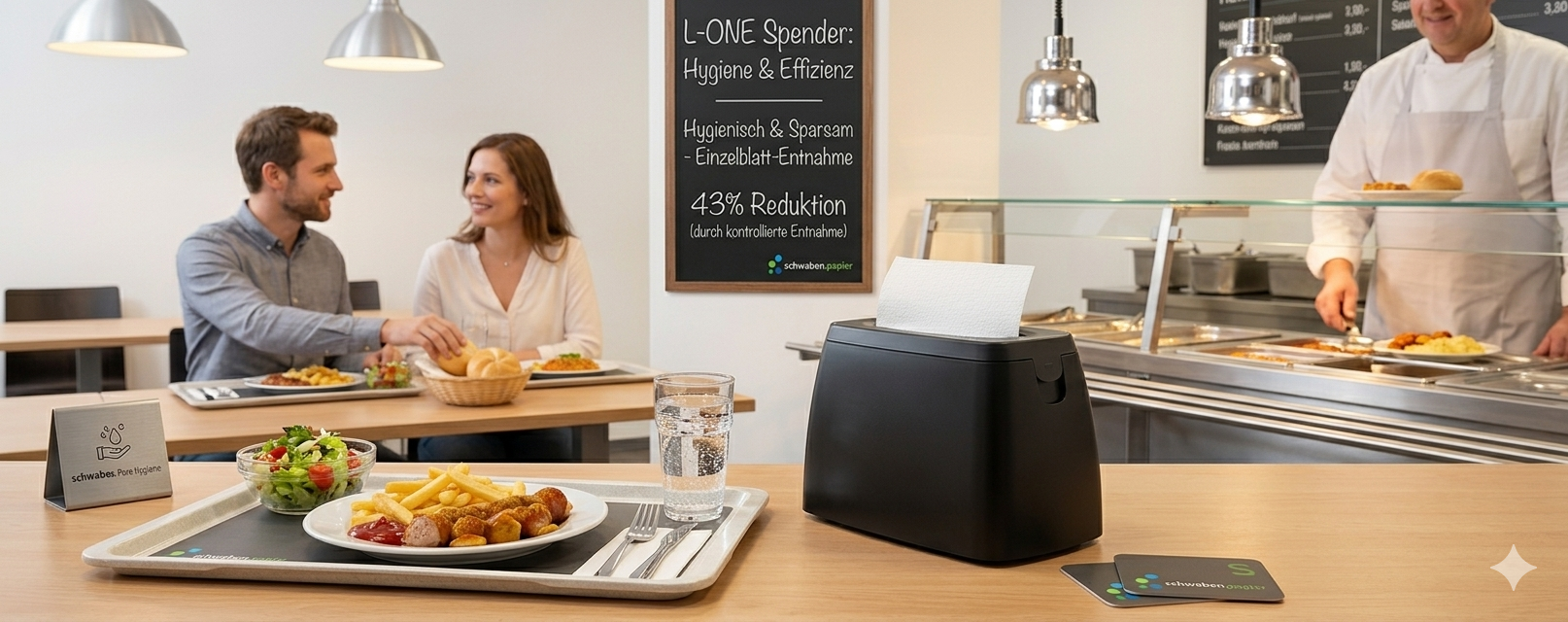 Lucart L-ONE Table – Kompakter Serviettenspender für maximale Effizienz (Schwarz)