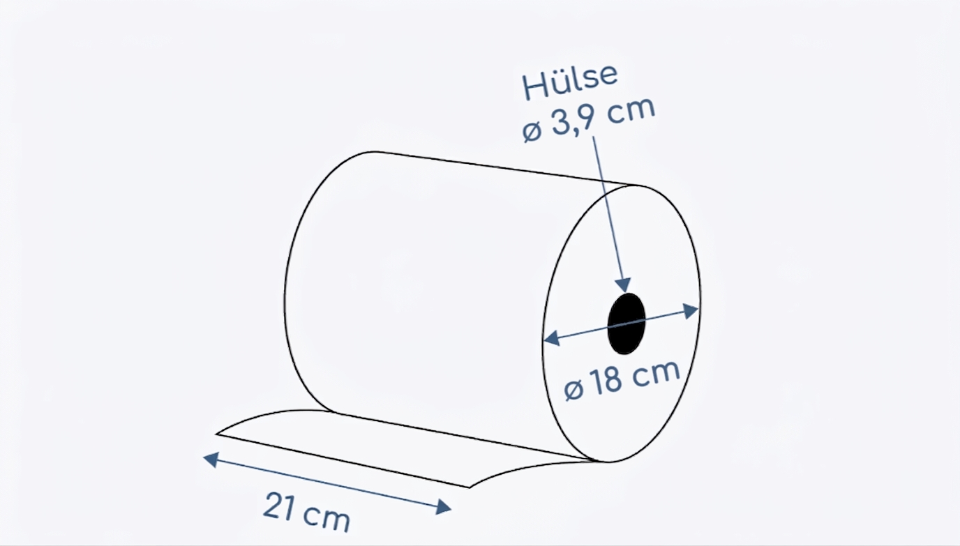 Palette 3-lagige Handtuchrollen (50 VE / 300 Rollen) – 21 cm Rollen - Breite