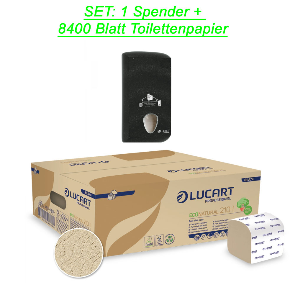 Sparset Einzelblatt Toilettenpapier Interfold recycling und Spender