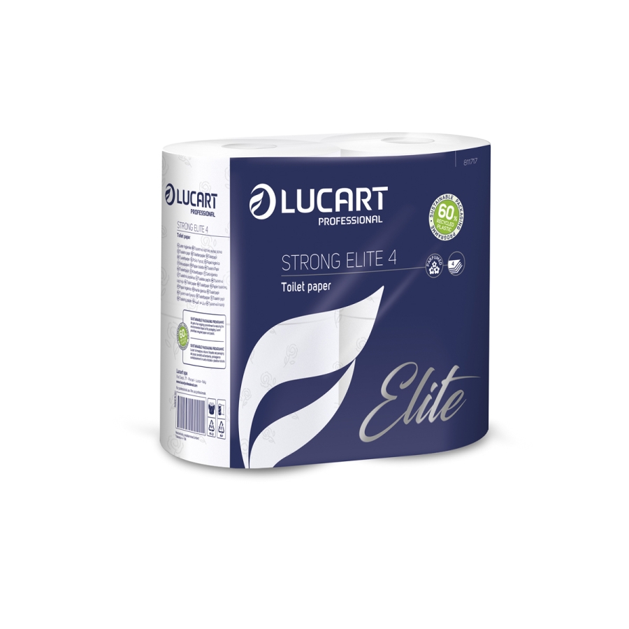 56 Rollen Toilettenpapier, 4-lagig, Lucart Strong ELITE 4