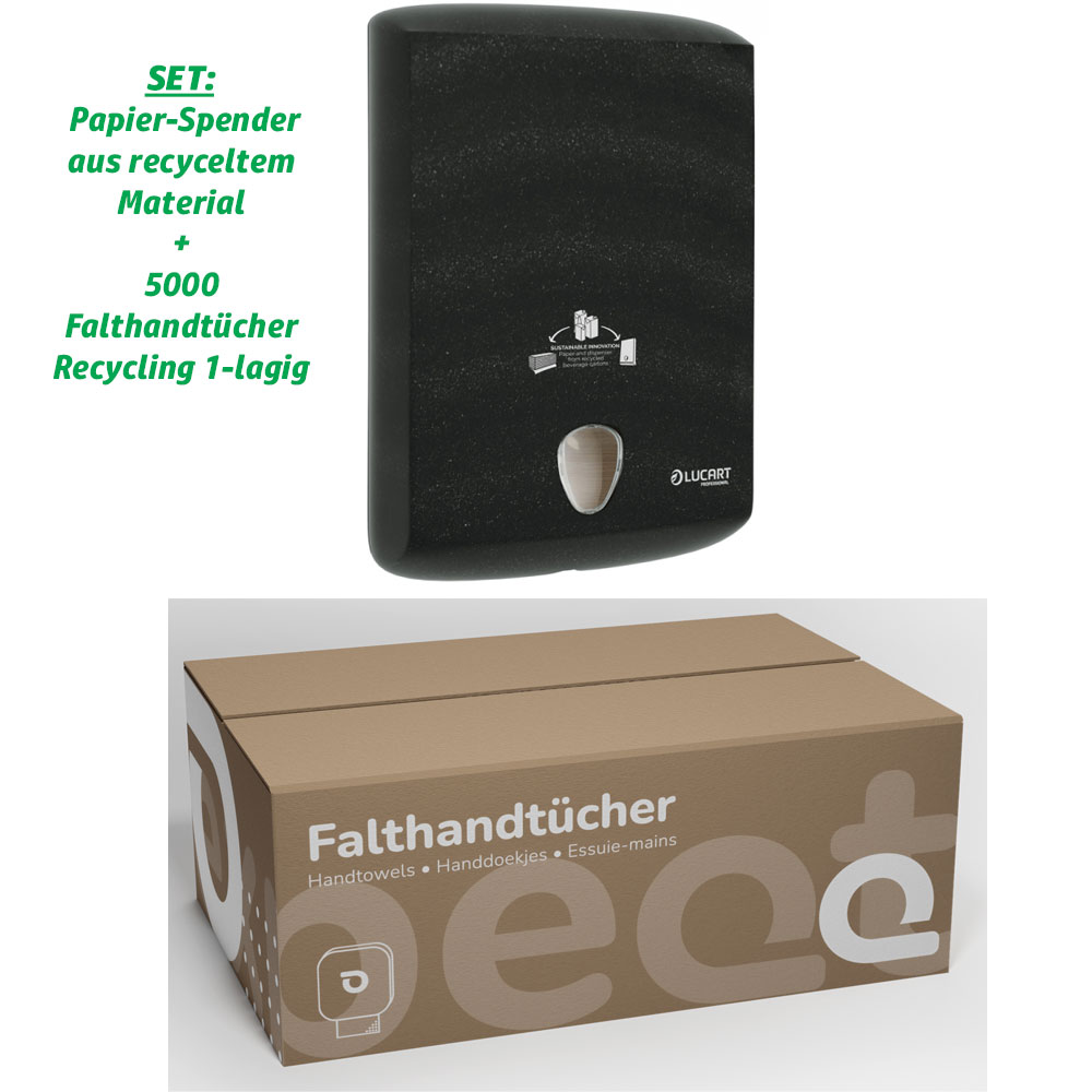5000 Papierhandtüch inklusive Spender für Faltpapierhandtuch