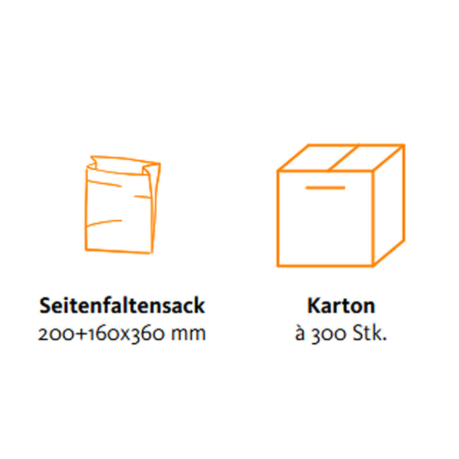 ~10 L Bio-Kompostbeutel - 200 + 160 x 360 mm, braun 300 Stück