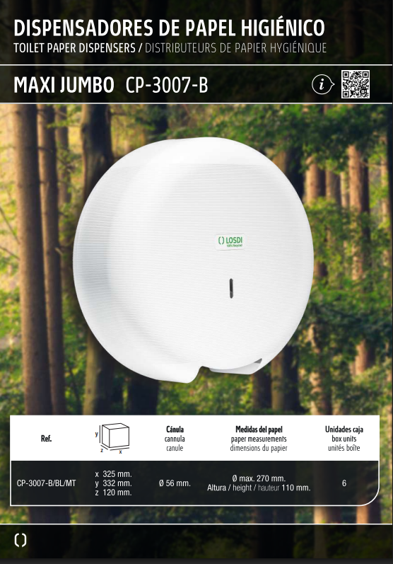 Losdi Maxi-Jumbo Toilettenpapierspender – Umweltfreundlich & Designstark (Weiß)