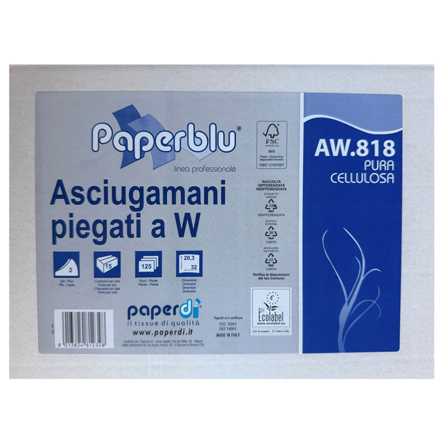 Paperdi Falthandtuch M / W - Falz, 2-lagig, Zellstoff, 1875 Blatt/Karton