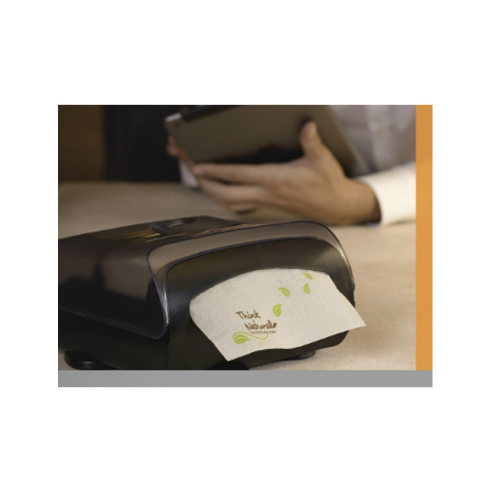 Serviette mit Aufdruck Think Natural Einzelauszugserviette