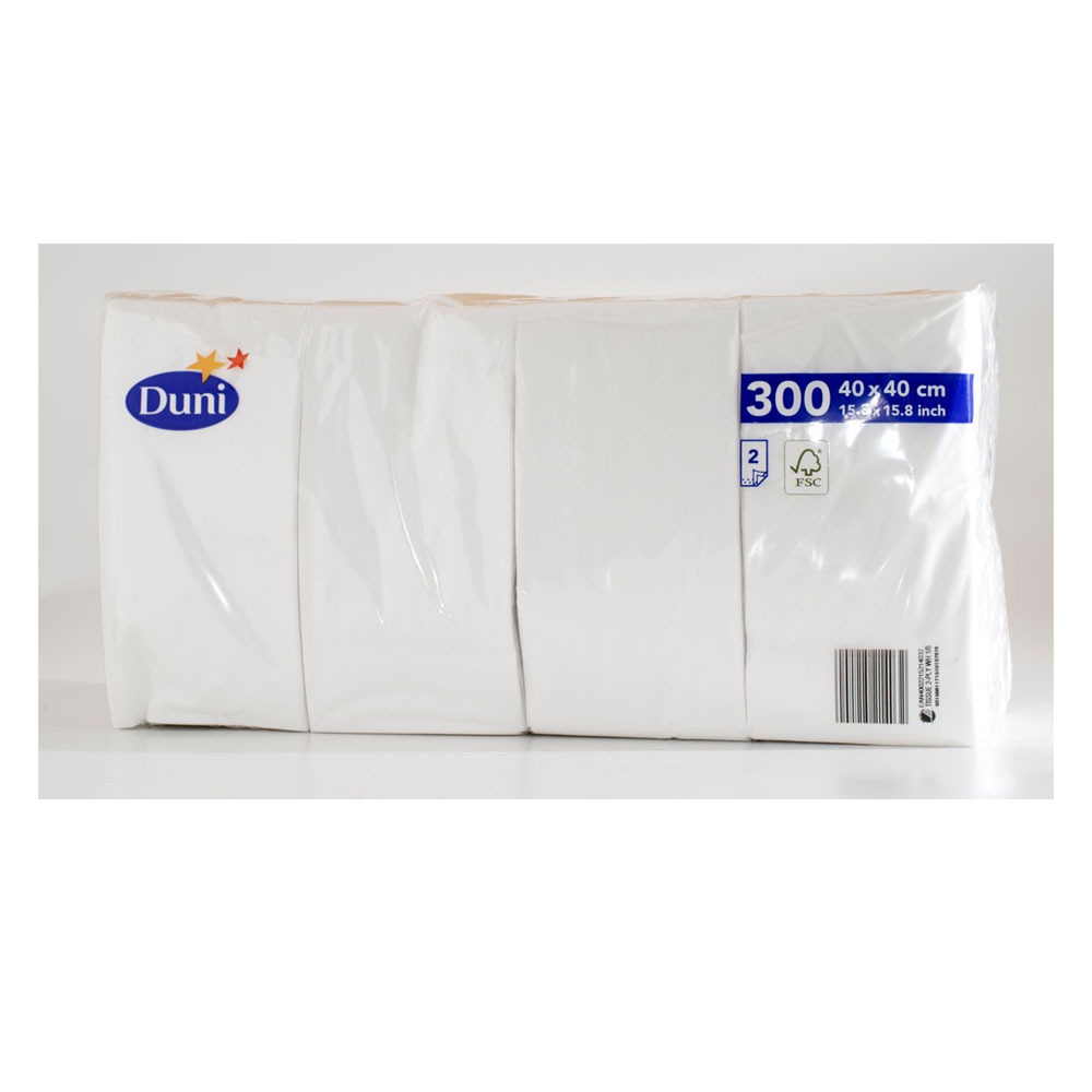 Duni 40 x 40 Serviette weiß, 1/8 Falz, 2-lagig