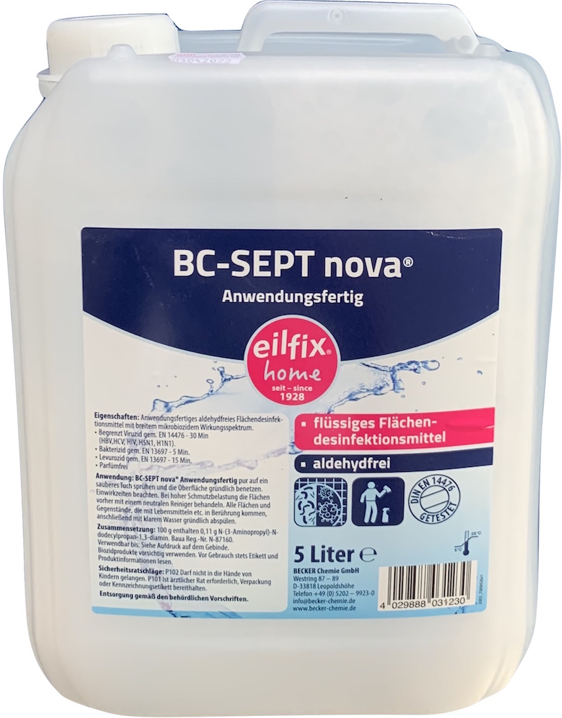 5 Liter flüssige Flächendesinfektion Anwendungsfertiges aldehydfreies Flächendesinfektionsmittel mikrobiozidem Wirkungsspektrum.