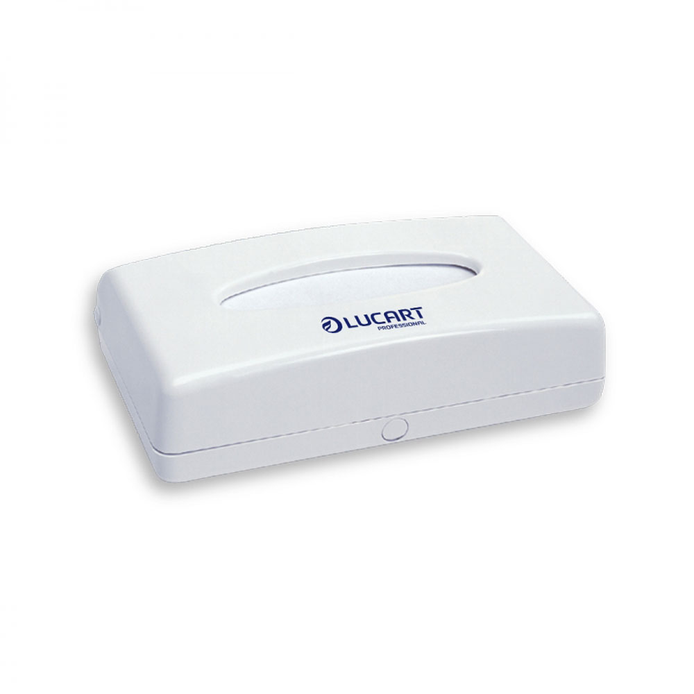 Lucart Spender für Kosmetktücher 100 Stück, weiß, ABS Kunststoff, mit Einrastverschluss