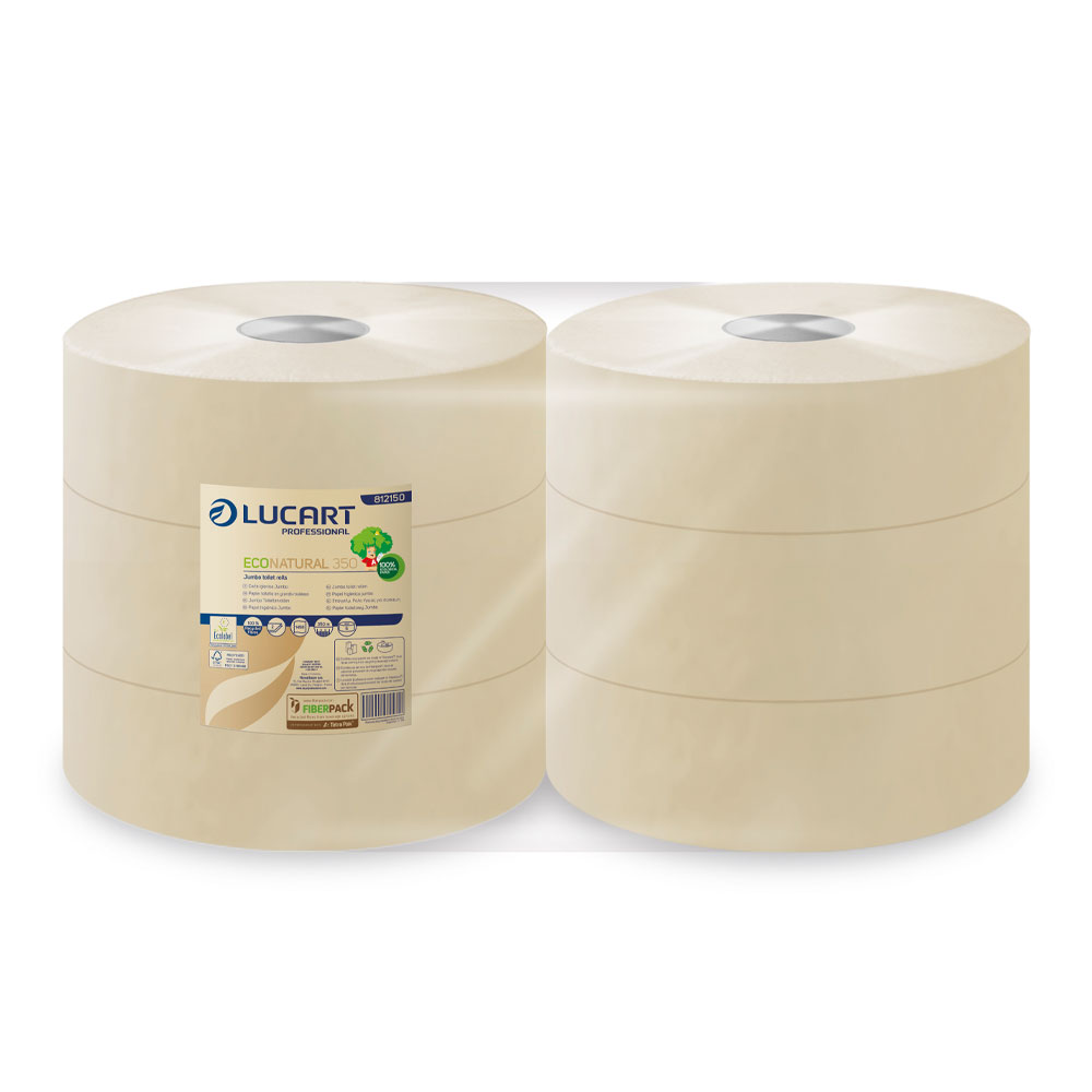 6 Jumborollen Klopapier SparSET 1 Kunststoff Toilettenpapier Spender weiß 
