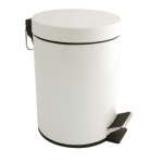 Treteimer Edelstahl weiß 5 Liter kleiner Abfallbehälter für Toiletten